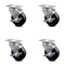 Service Caster 4 Inch Soft Rubber Wheel Swivel Top Plate Caster Set with Brake SCC-20S414-SRS-TLB-TP2-4 - alternate 5